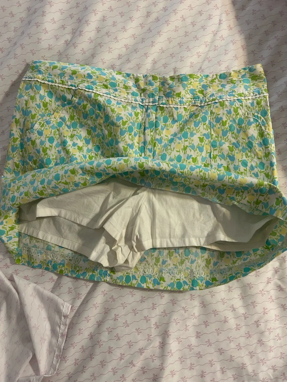 Lilly Pulitzer Blue, Green & White Floral Mini Skirt